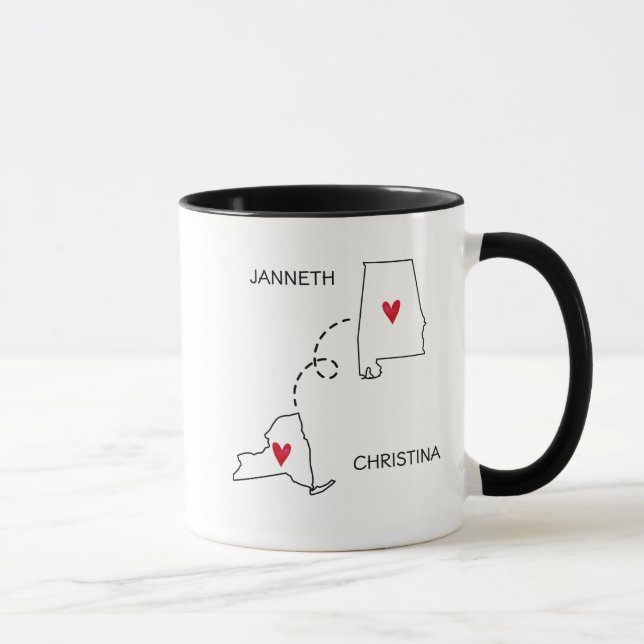 Best Friend Never Too Far  Long Distance Friend Mug (Right)