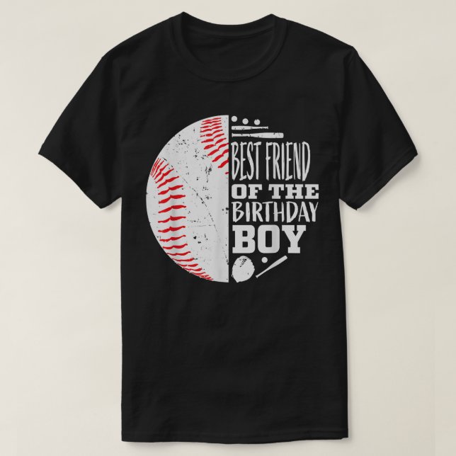 Best Friend of the Birthday Boy Baseball Themed Pa T-Shirt (Design Front)