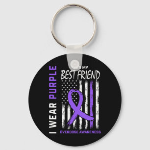 Best Friend Overdose Awareness Items Addiction Rec Key Ring