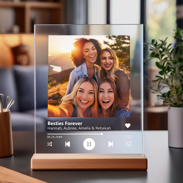 Best Friend Personalised Acrylic Song Photo Plaque Sign (Creator Uploaded)