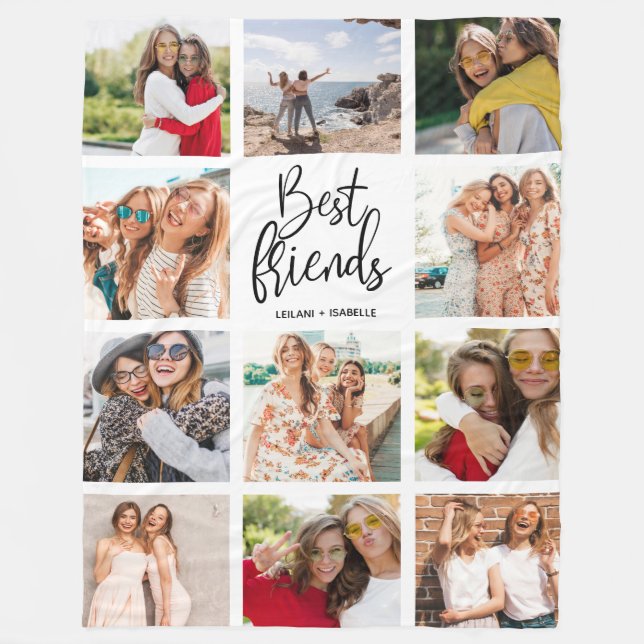 Best Friend Photos White Fleece Blanket (Front)