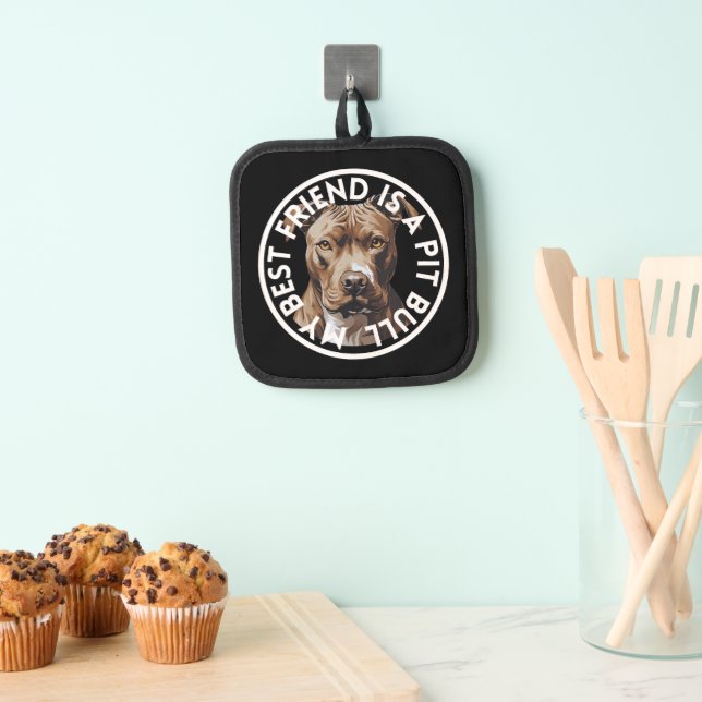 Best Friend Pit Bull Terrier Pot Holder (Insitu(Hanging))