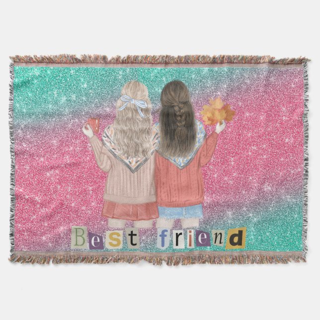 BEST FRIEND QUILT-LIKE THROW BLANKET (Front)