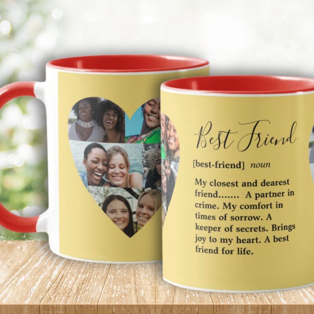 Best Friend Quote Photo Heart Collage Colourful Mu Mug (Creator Uploaded)