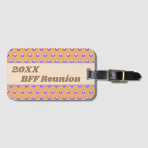 Best Friend Reunion Blue Peach Polka Dot BFF Luggage Tag