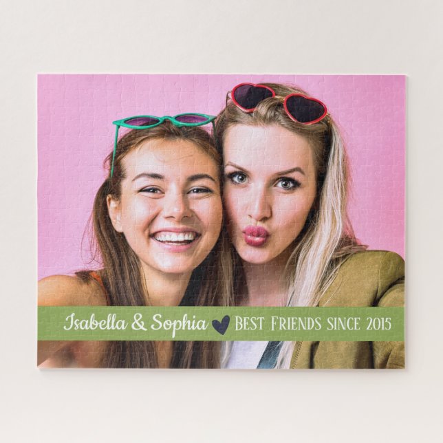 Best Friend Since modern custom photo template BFF Jigsaw Puzzle (Horizontal)