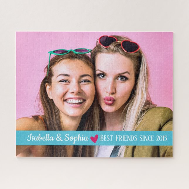 Best Friend Since modern custom photo template BFF Jigsaw Puzzle (Horizontal)