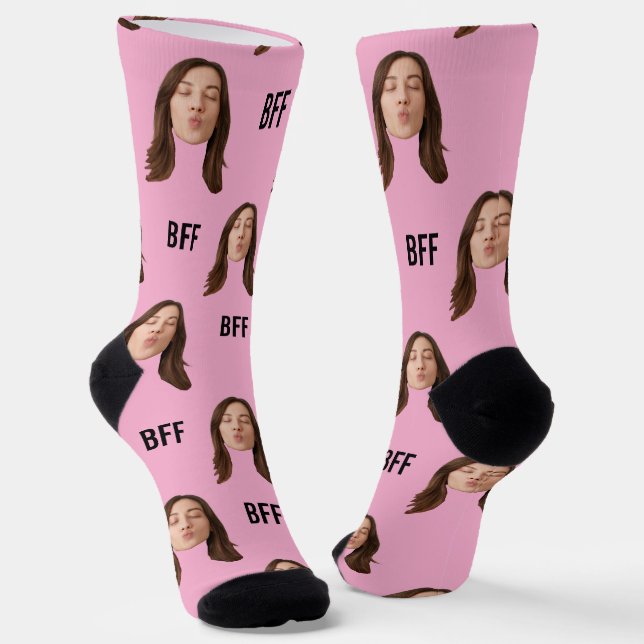 Best Friend Socks BFF Gift Socks Custom Face Socks (Angled)