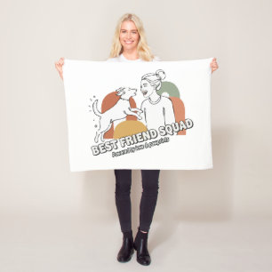 Best Friend Squad Dog Mum Boho Line Art Fleece Blanket
