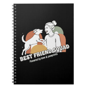 Best Friend Squad Dog Mum Boho Line Art Notebook