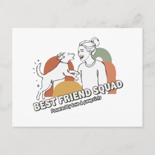 Best Friend Squad Dog Mum Boho Line Art Postcard