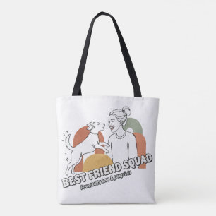 Best Friend Squad Dog Mum Boho Line Art Tote Bag