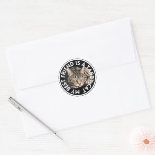Best Friend Tabby Cat Classic Round Sticker
