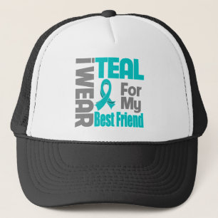 Best Friend - Teal Ribbon Ovarian Cancer Support Trucker Hat