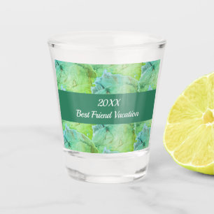 Best Friend Vacation Artistic Green Girls Trip Shot Glass