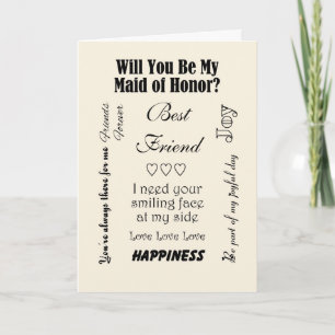 Best Friend Will You Be My Maid of Honour? Ivory Invitation
