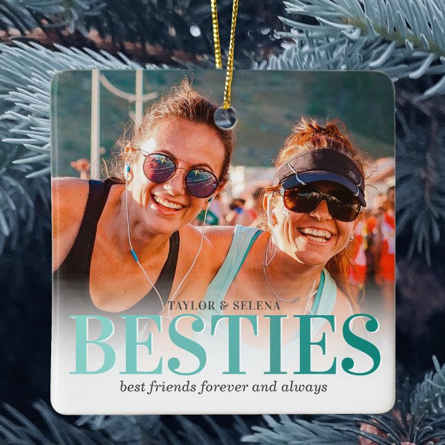 Best Friends 2 Picture Christmas Ceramic Ornament (Creator Uploaded)