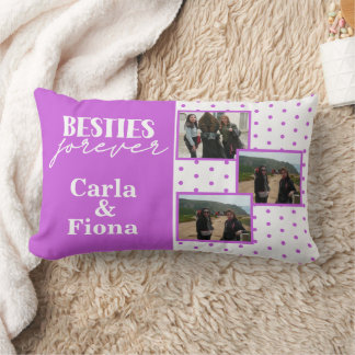 Best friends 3 photos on Throw Pillow