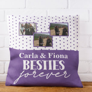 Best friends 3 photos on Throw Pillow