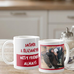 Best friends always me and my horse grey red coffee mug