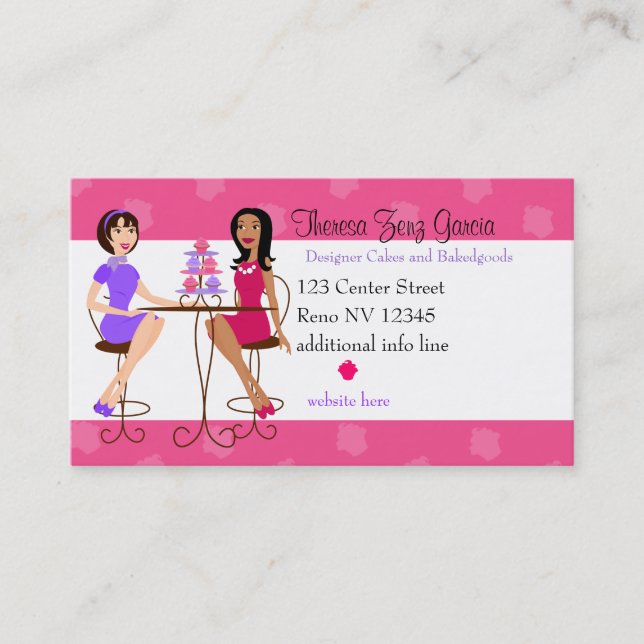 Best Friends and Cupcakes Business Card (Front)