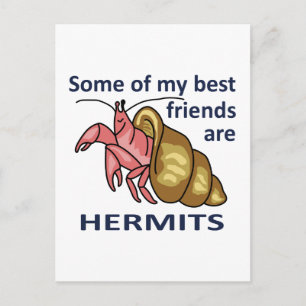 BEST FRIENDS ARE HERMITS POSTCARD