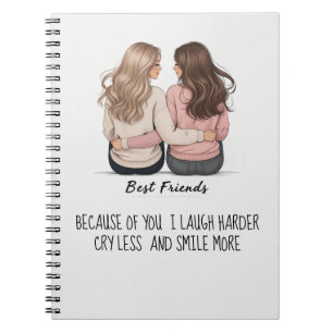 Best Friends Back View Hair & Outfit Illustration  Notebook