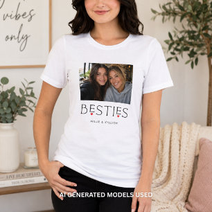 Best Friends Bestie Heart Typography Photo Tri-Blend Shirt