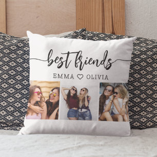 Best Friends Besties 3 Photo Collage Keepsake Cushion