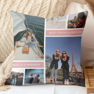 Best Friends Besties 6 Photo Collage Cushion