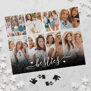 Best Friends Besties Elegant Collage Photo Jigsaw Puzzle