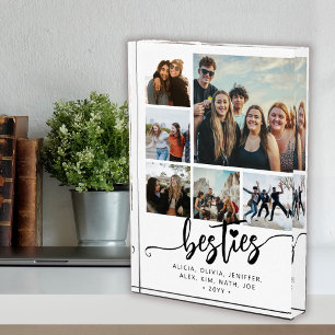 Best friends besties modern collage keepsake photo block