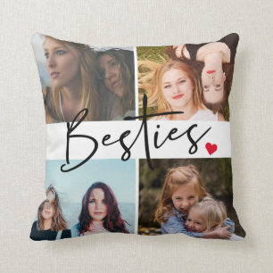 Best Friends Besties Photo Collage Cushion