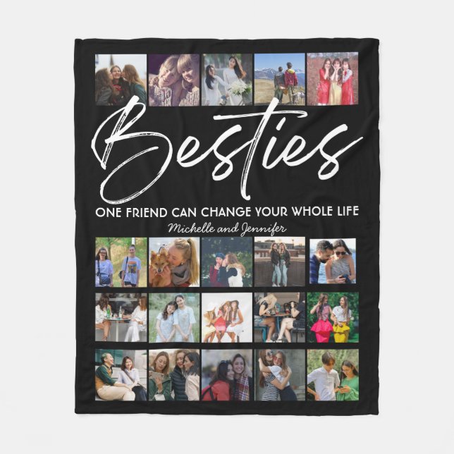 Best Friends | Besties Photo Collage  Fleece Blanket (Front)
