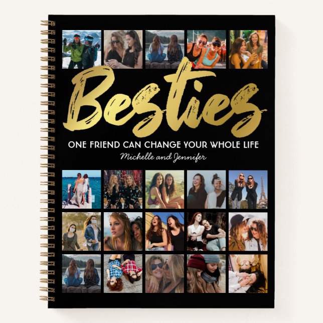 Best Friends | Besties Photo Collage Notebook (Front)