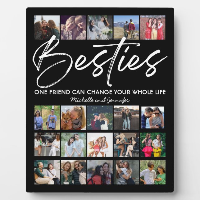Best Friends | Besties Photo Collage  Plaque (Front)