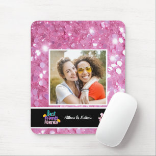 Best Friends Besties Pink Customisable Photo  Mouse Pad