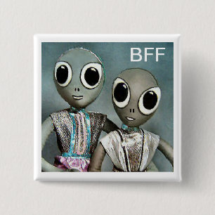 Best Friends - BFF Aliens 15 Cm Square Badge