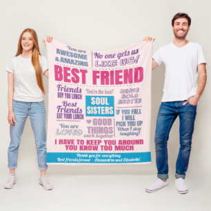 Best Friends BFF Bestie Quotes Fleece Blanket