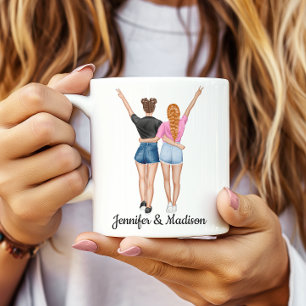 Best Friends BFF Besties Friendship Custom Name Co Coffee Mug