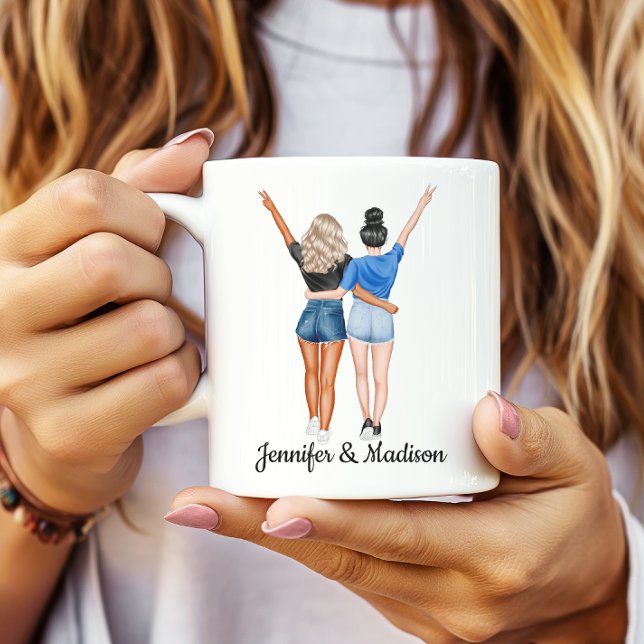 Best Friends BFF Besties Friendship Custom Name Coffee Mug (Creator Uploaded)