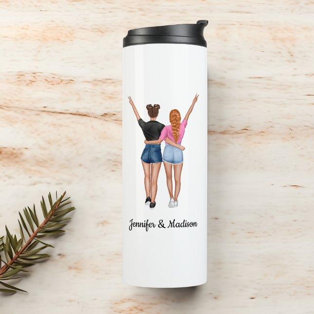 Best Friends BFF Besties Friendship Custom Name Th Thermal Tumbler (Creator Uploaded)