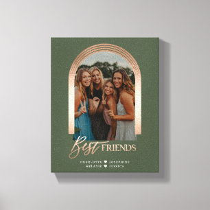 Best Friends BFF Elegant Arch Frame Photo Keepsake Canvas Print