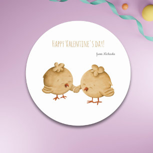 Best Friends Birds Valentine's Day Classic Round Sticker