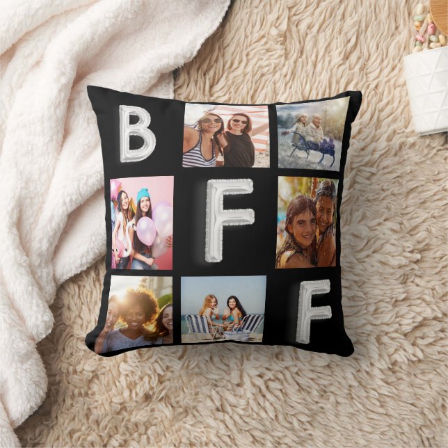  Best friends black silver photo collage Cushion (Blanket)