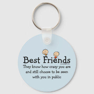 Best Friends Blue Key Ring