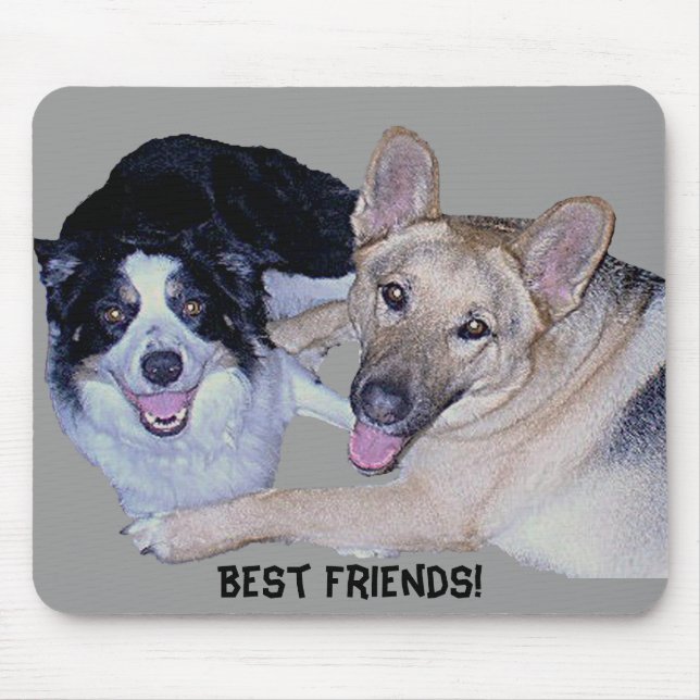 Best Friends Border Collie & German Shepherd Mouse Pad (Front)
