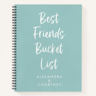 Best Friends Bucket List Personalised Pastel Blue Notebook