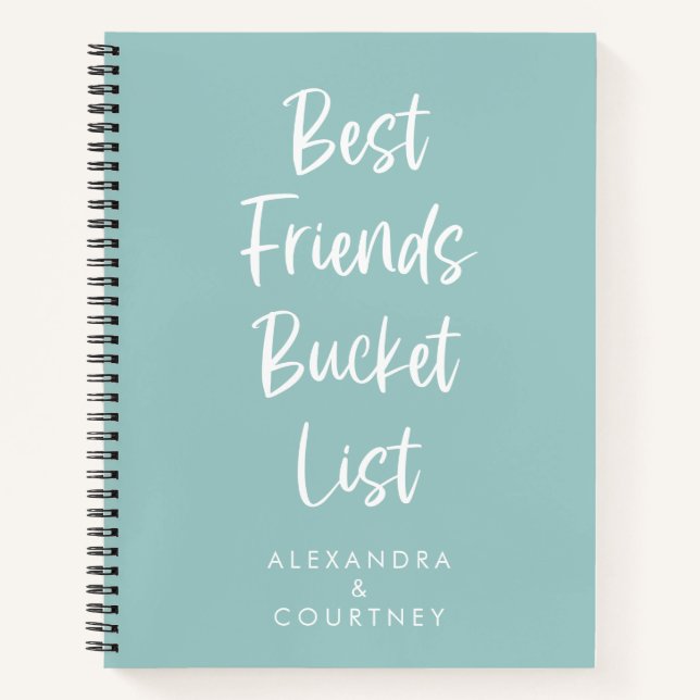 Best Friends Bucket List Personalised Pastel Blue Notebook (Front)