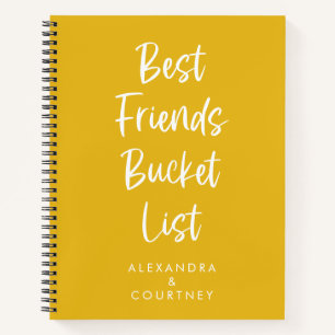 Best Friends Bucket List Personalised Yellow Notebook